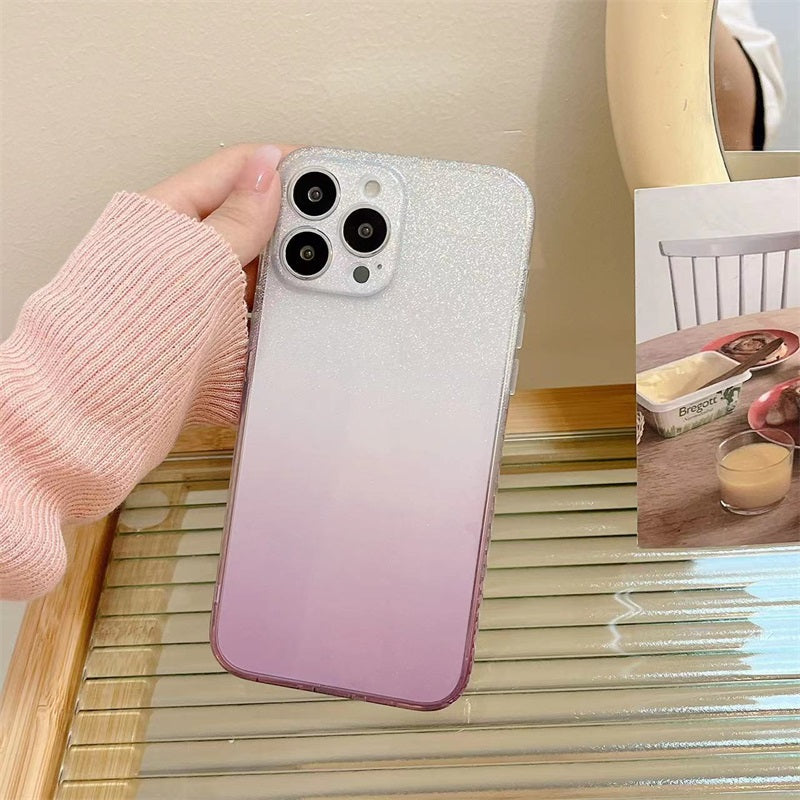 Luxury Gradient Square Thin Phone Cover For Iphone 11 12 13 14 Pro max Drop-proof Tpu Cell Phone Case