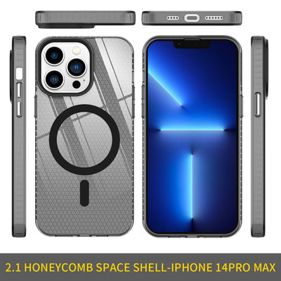 magnetic shockproof black honeycomb wireless charging phone cases for iphone 11 pro max