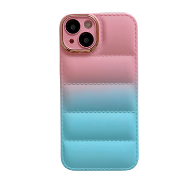 New Arrivals Fashion Puffer Case Klein Blue Soft Touch Jacket Phone Case Cover for iPhone 14 13 12 11 Pro Max X XR XS