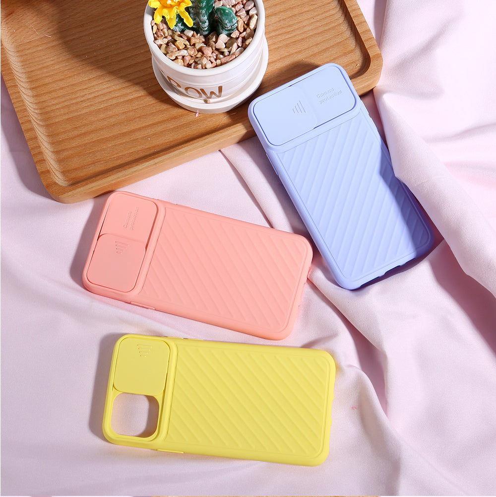 Soft Silicone Mobile Phone Case Sliding Camera Cover Cellphone Case for iPhone 11 Pro