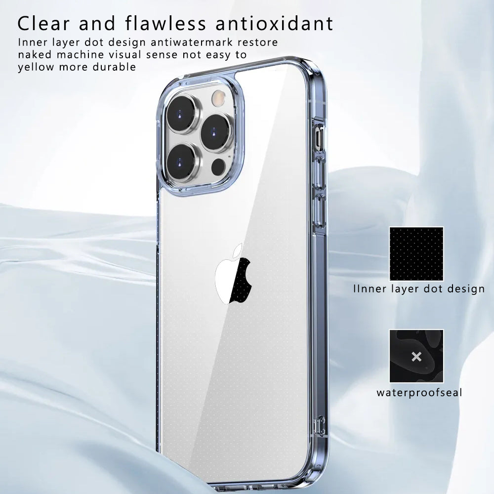 Oem Logo Luxury Design Case For iphone 12 iphone 13 pro max Clear Cover For iphone 14 pro Transparent Pc Tpu Case