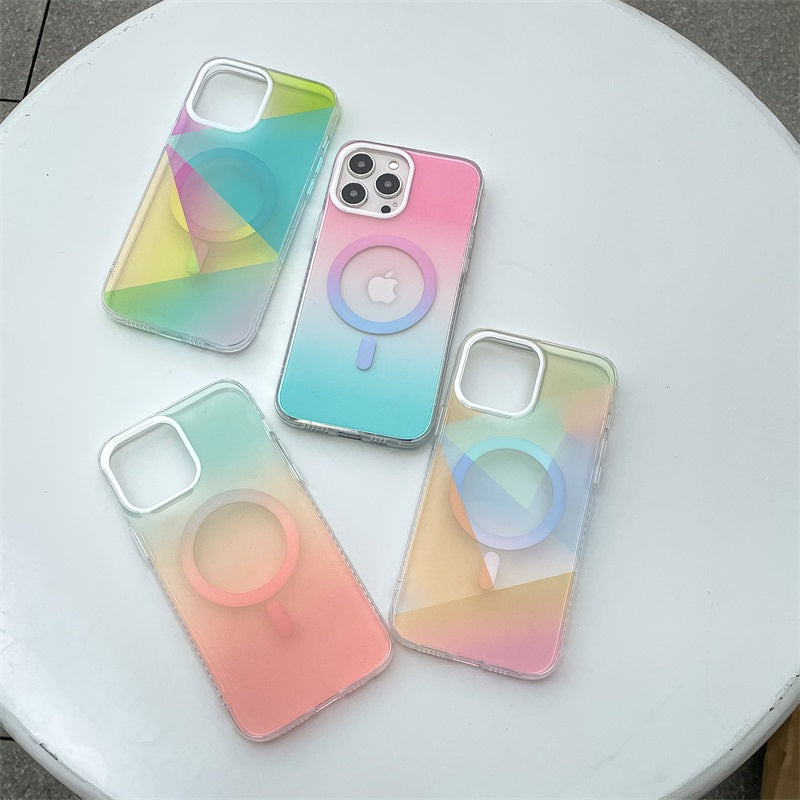 Heat Transfer Imd Four-color Magnetic Suction Wireless Charging For Iphone 14 13 12 11 pro Phone Case Simple Fashion