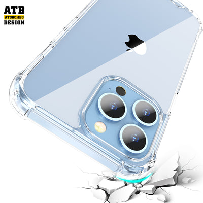 Atouchbo wholesale tpu anti-shock designer transparent clear cover cell phone case for iphone 11 12 13 14 pro max