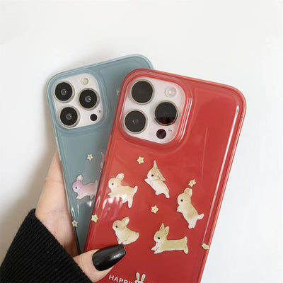 Luxury Original Thin Soft Cover Candy Case rabbit Silicone shockproof Phone Case for iphone 14