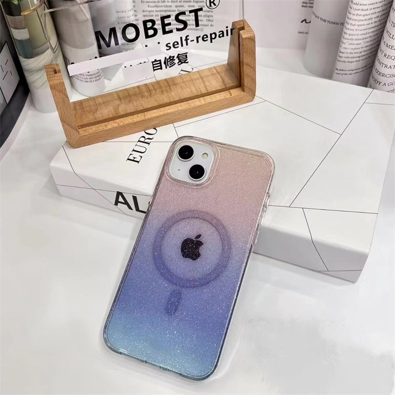 Hot sale wireless charging clear phone case shockproof magnetic transparent phone case for iphone 14