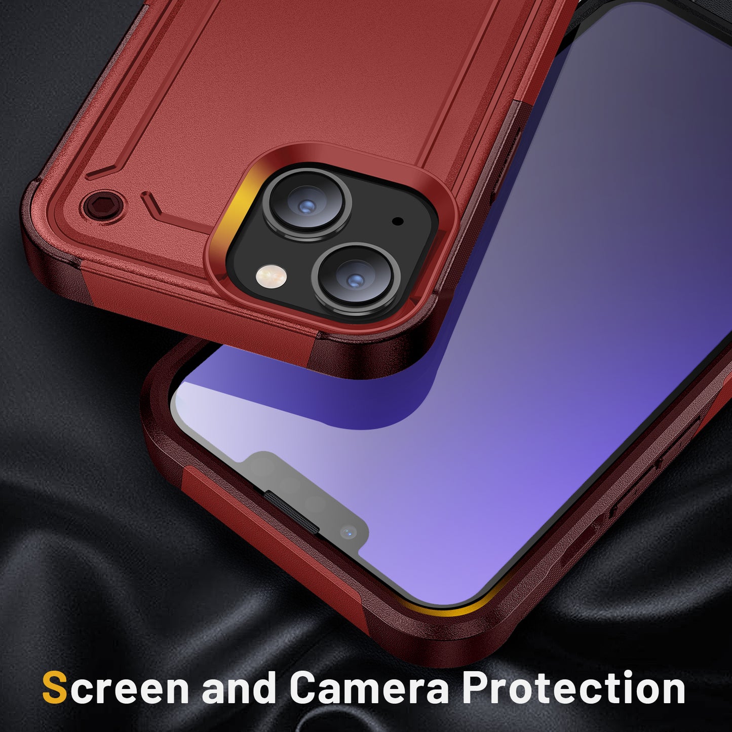 New Front Back Full Protection Case For Iphone 13pro max Sam S23 Red.m Note 10s Waterproof Shockproof Pc TPu Case