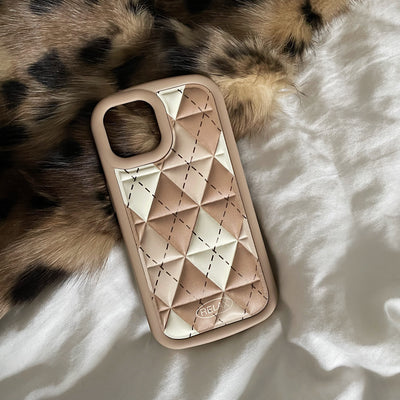 Rhombus Mobile Cover Triangle Check Puffer Jacket Phone Case For Tpu Iphone 11 12 13 14 Pro Max