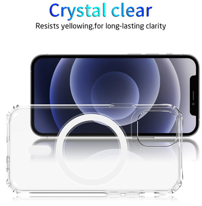 tpu+pc material clear phone back cover wireless charging magnetic mobile phone case for iphone 11