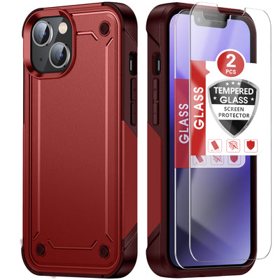 New Front Back Full Protection Case For Iphone 13pro max Sam S23 Red.m Note 10s Waterproof Shockproof Pc TPu Case