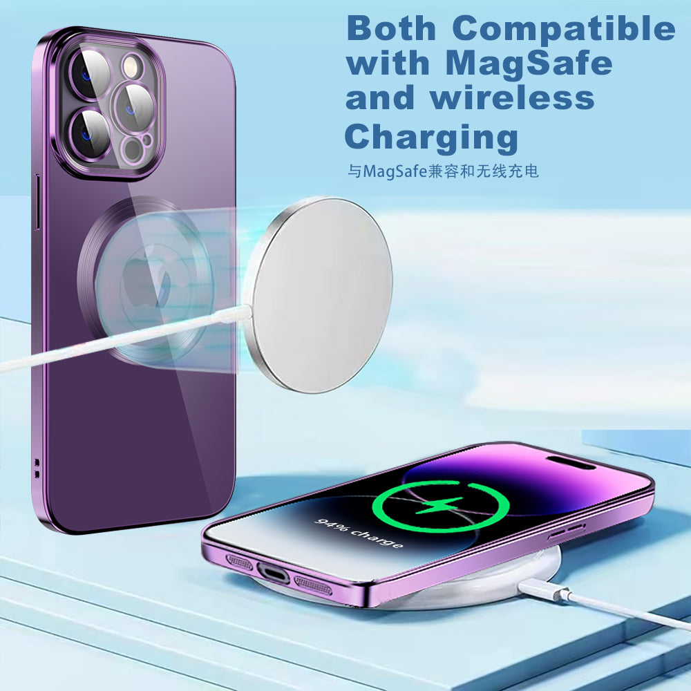 Magnetic Suction Wireless Charging Mobile Phone Case Transparent Shockproof Tpu New Trendy for Iphone 14 13 12 11 Pro Max PC 305