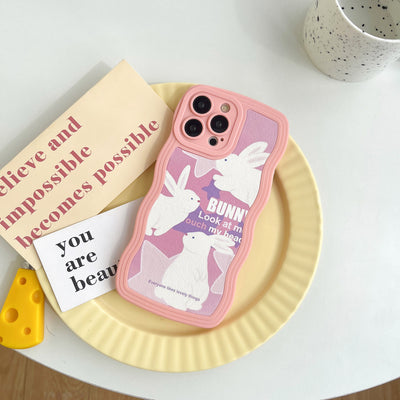 New Design Plush Rabbit Girls Protective Mobile Cell Phone Back Cover Case For iphone 11 12 13 14 Pro Max