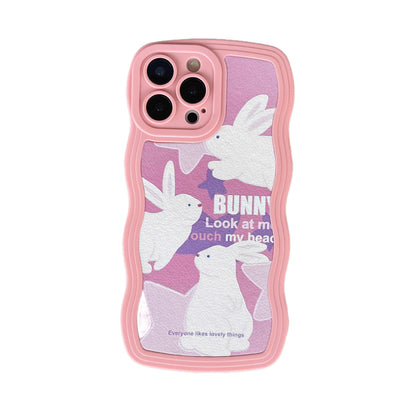 New Design Plush Rabbit Girls Protective Mobile Cell Phone Back Cover Case For iphone 11 12 13 14 Pro Max