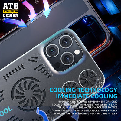 Atouchbo game magnetic wireless charging back cover cooling phone case for iphone 11 12 13 14 pro max