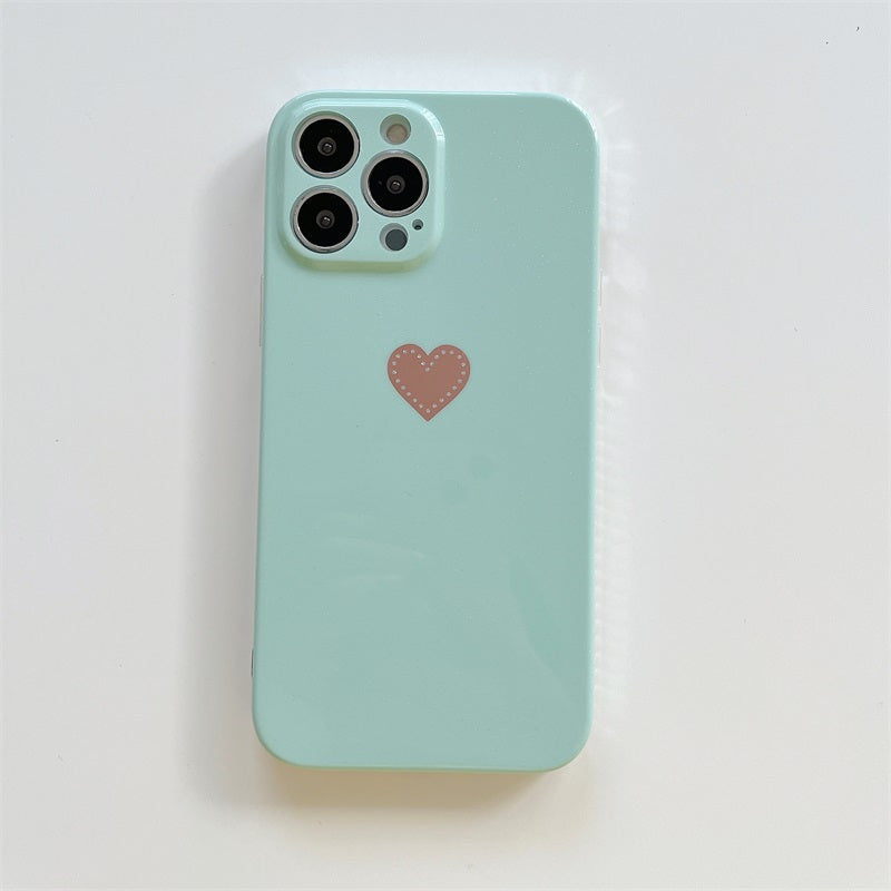 Candy Color Love Heart Pattern Phone Case For Iphone 11 12 13 Pro Max X Xr Xs Plus Soft Tpu Back Cover