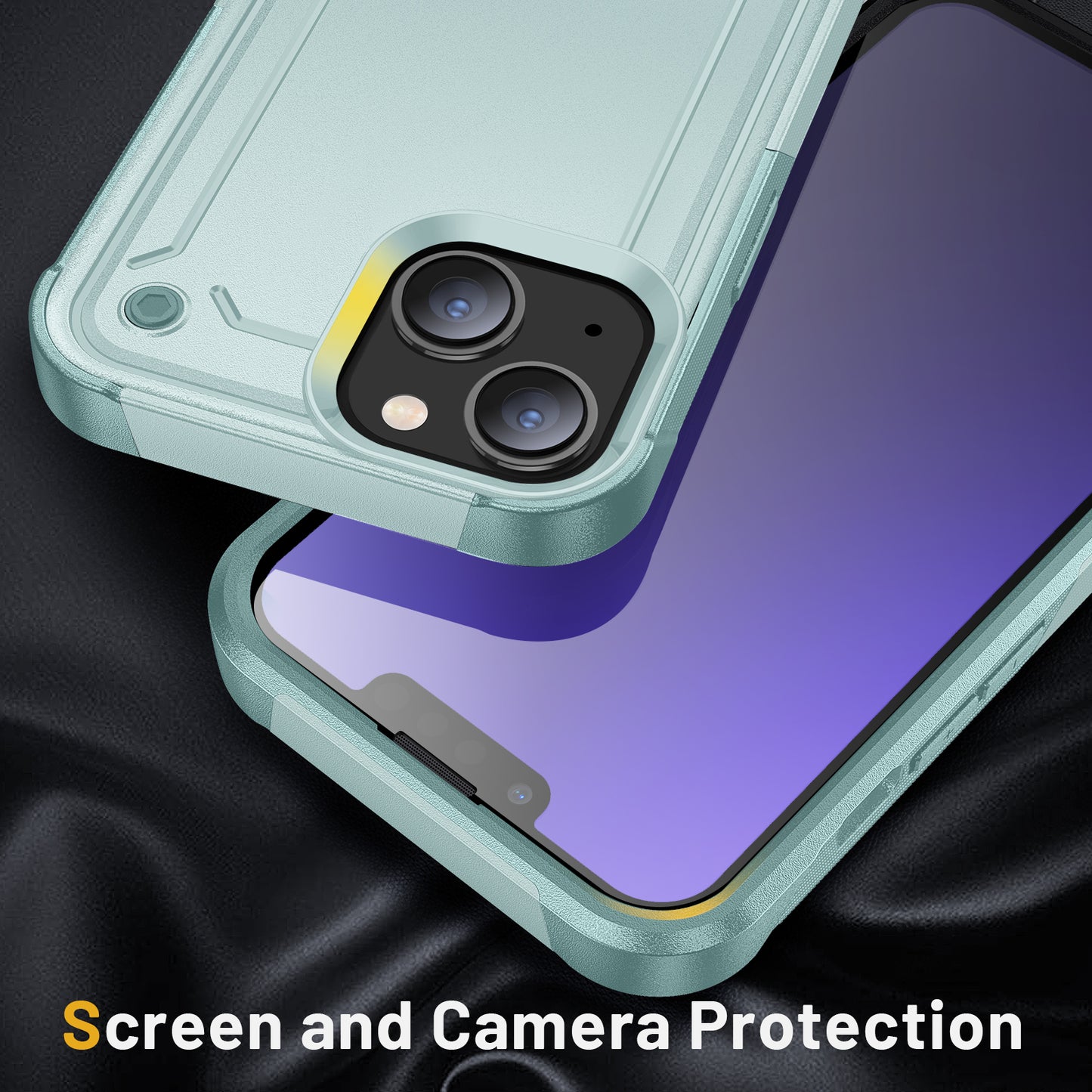 Classic style Solid Color case cover green protection Shockproof phone case for iphone 14 pro