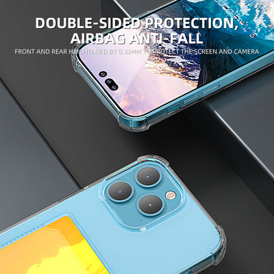 card holder phone case tpu wallet soft back cover shockproof protective case for iphone 11 pro max