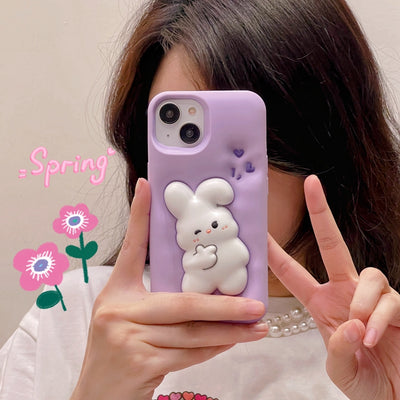 Amazon Popular 3D Rabbit Pattern Mobile Protection TPU Silicon Covers Cases For Iphone 11 14 Case 12 13 Pro Max