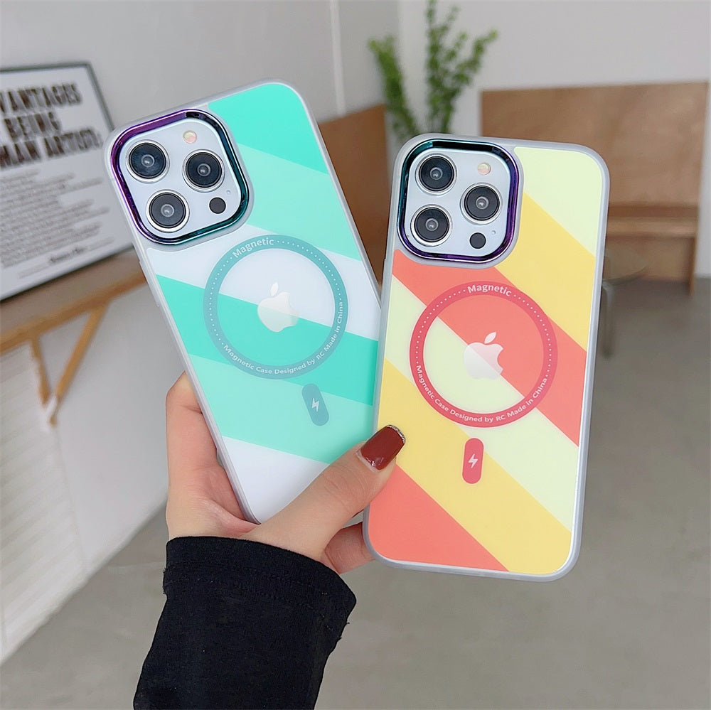 Good quality gradient color phone case magnetic magsafing phone case for iphone 12