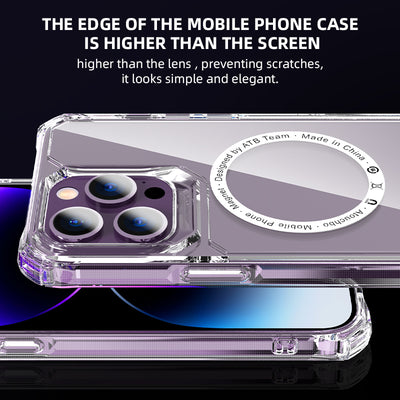 High Quality wireless charging phone case case tpu magnetic Clear phone case for iPhone 14