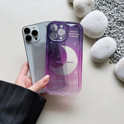 Luxury Meteorite IMD-translucent moon glitter card mobile phone case For iphone 11 12 13 14 mobile cover