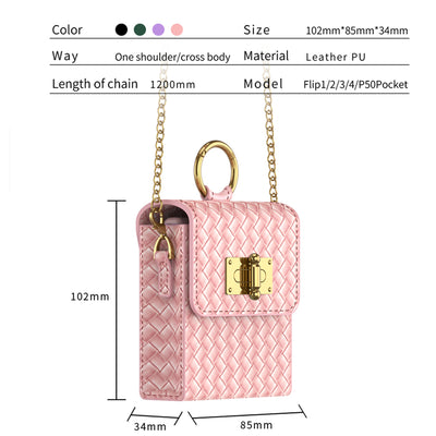 Mini women's woven small backpack phone case z flip 4 case for samsung galaxy z flip 4 cases