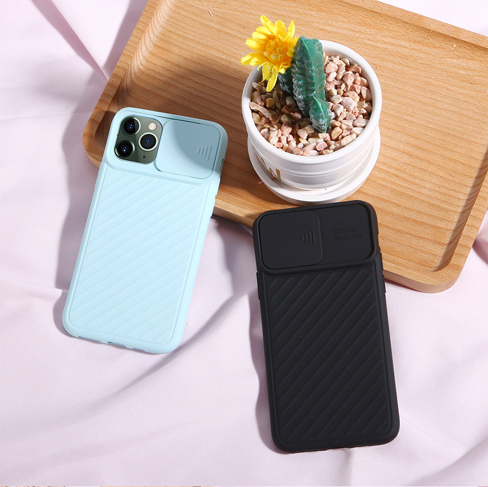 Soft Silicone Mobile Phone Case Sliding Camera Cover Cellphone Case for iPhone 11 Pro