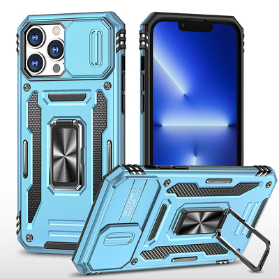 oem factory shockproof slide armored phone case ring stand phone cover for iphone 11 pro max