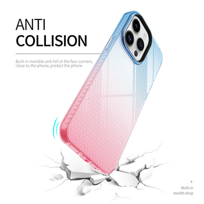 Dyed honeycomb pattern Phone Case Luxury Gradient Clear Soft Tpu Shockproof Cell Phone Case For Iphone 11