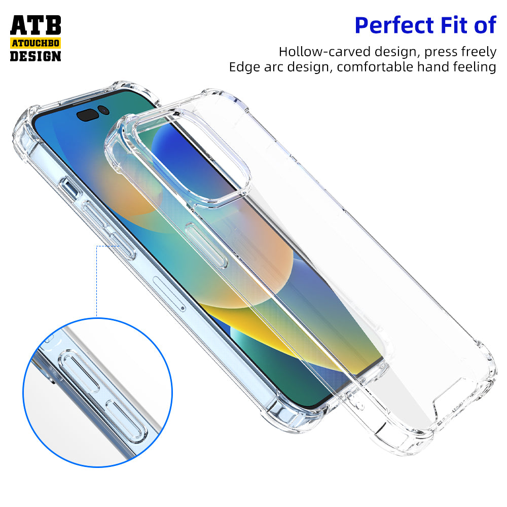 Atouchbo wholesale tpu anti-shock designer transparent clear cover cell phone case for iphone 11 12 13 14 pro max