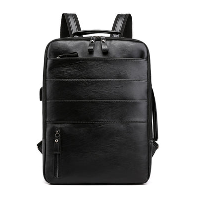 Laptop Backpack Bag Computer Office Business PU Leather Waterproof 15.6 Inch Bag for Men Fashion