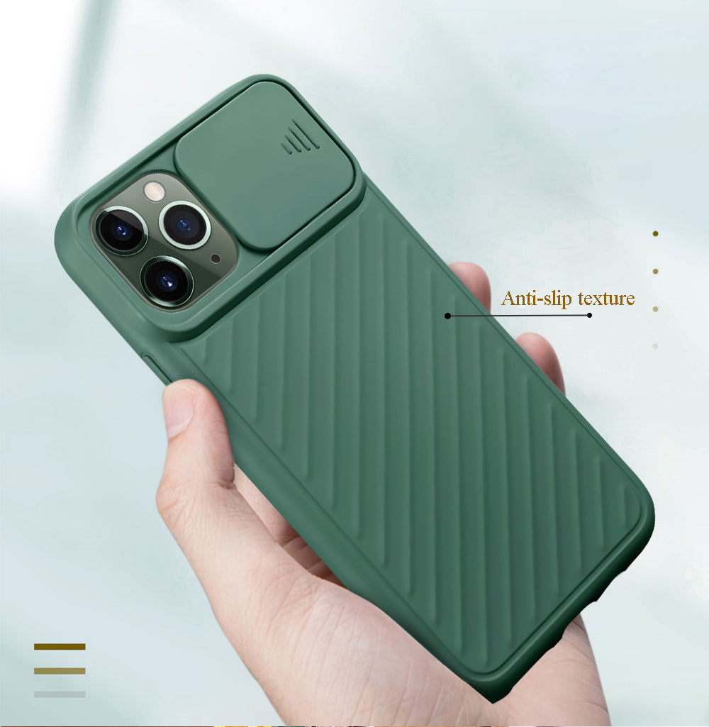 Soft Silicone Mobile Phone Case Sliding Camera Cover Cellphone Case for iPhone 11 Pro