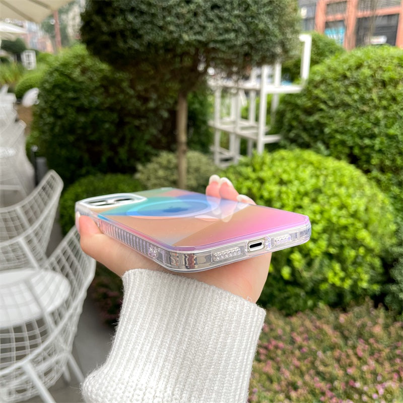 Heat Transfer Imd Four-color Magnetic Suction Wireless Charging For Iphone 14 13 12 11 pro Phone Case Simple Fashion