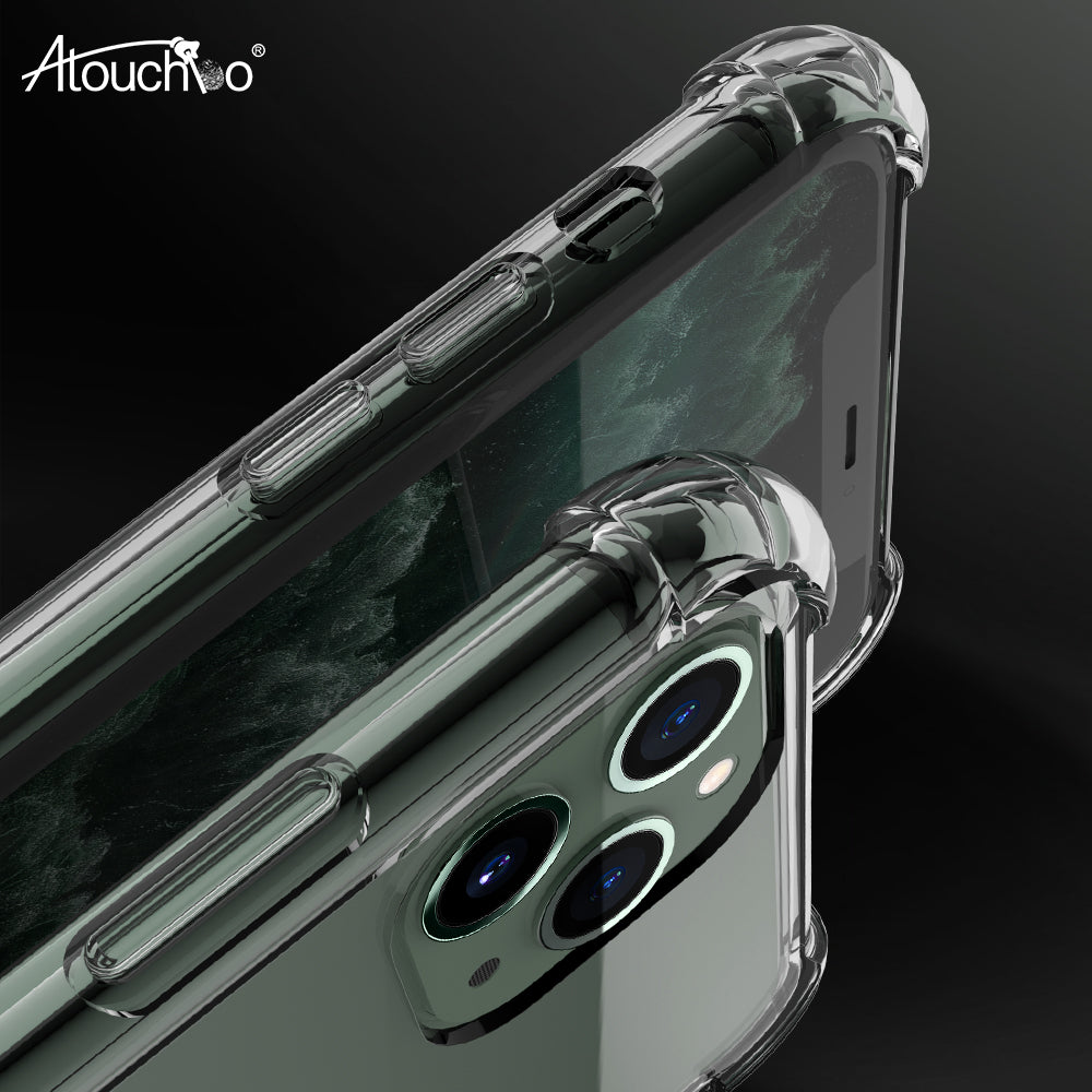 Atouchbo Clear Shockproof Phone Case New TPU Bumper PC Back Phone Cover for Iphone 11 Pro Max for Iphone 12 Series 5.4 6.1 6.7