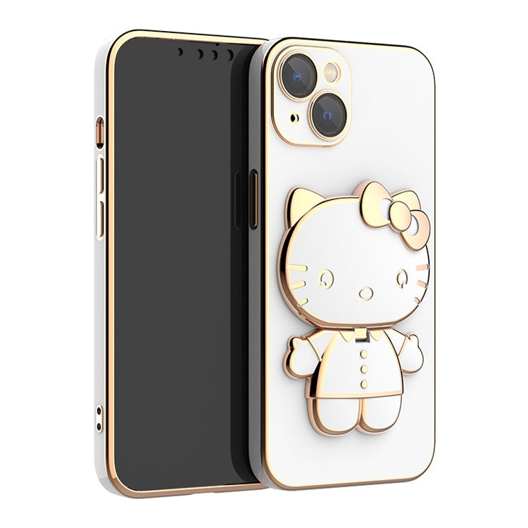 Newest Popular Luxury KT cat 6d plating with lens film Electroplate Tpu Phone Case for iPhone 11