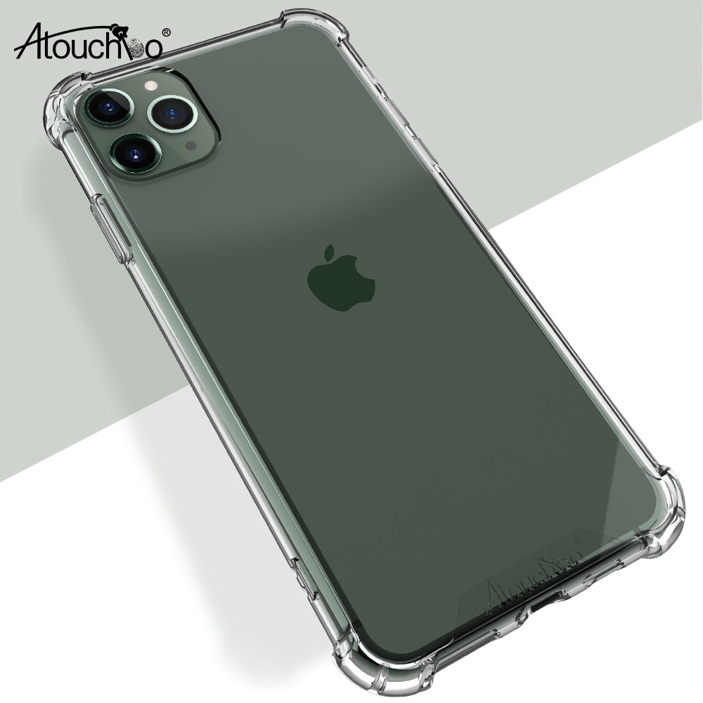 Atouchbo Clear Shockproof Phone Case New TPU Bumper PC Back Phone Cover for Iphone 11 Pro Max for Iphone 12 Series 5.4 6.1 6.7