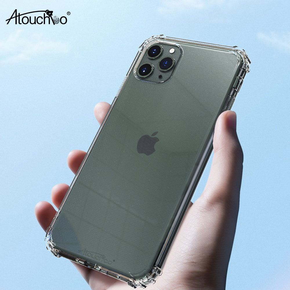 Atouchbo Transparent Military Grade TPU Anti-Shock Case Wholesale Mobile Phone Cover for iPhone 11 Pro Max 11 XS XR 7 8 Plus