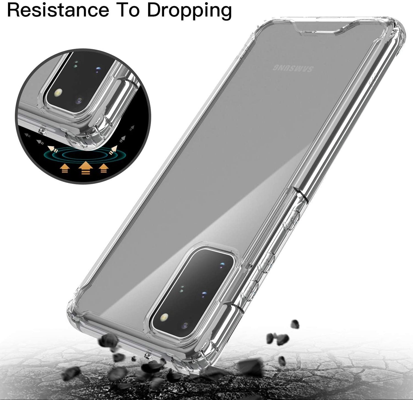 For Samsung Galaxy S20 Plus Case Anti-Scratch Clear Case with Hard PC Shield+Soft TPU Bumper Back Cover for Samsung S20 Plus