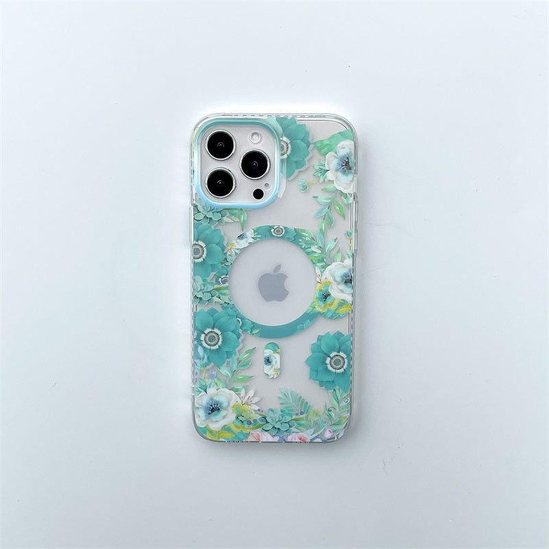 For Iphone 14 Clear Floral Case Cute Flower Pattern Girls Women Shockproof Soft Tpu Bumpers Phone Case For Iphone 13 12 11 Pro