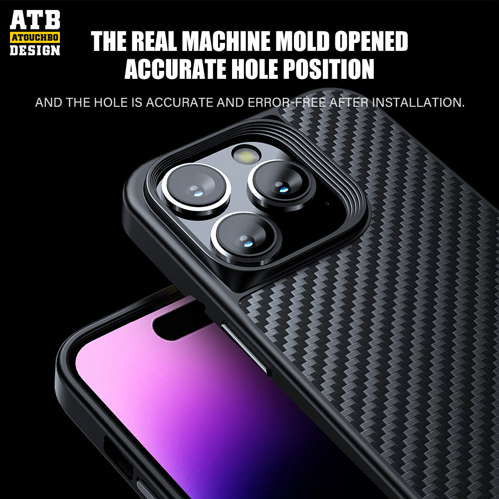 ATB Wireless Charging Phone Case for Iphone 14 Pro Max Carbon Fiber Case Scratch Resistant for Iphone 13 12 11 Pro Max Case