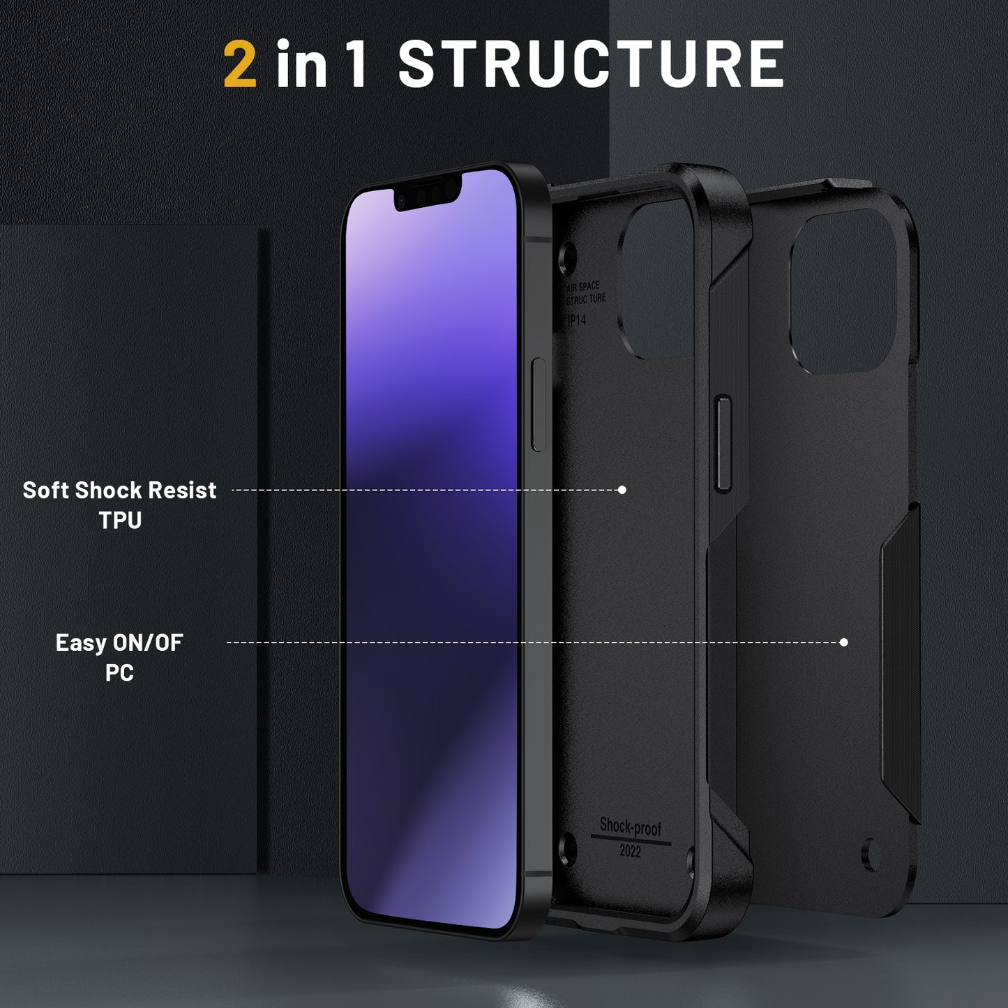 New Hard Strong Thin Case For iphone 14pro max SAM S23 PLUS MOTO Shockproof All-around Protection Pc Tpu Case