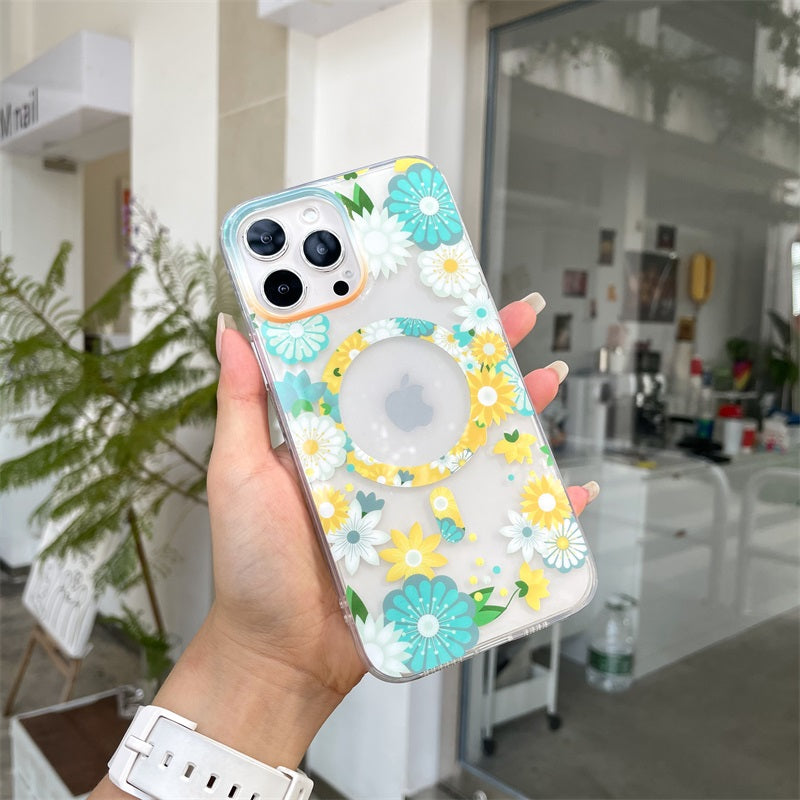 For Iphone 14 Clear Floral Case Cute Flower Pattern Girls Women Shockproof Soft Tpu Bumpers Phone Case For Iphone 13 12 11 Pro