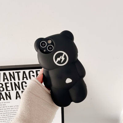 Lightning Bear Water Sticker Mobile Phone Case With Cartoon Style For Iphone 11 12 13 14 Plus Pro Max