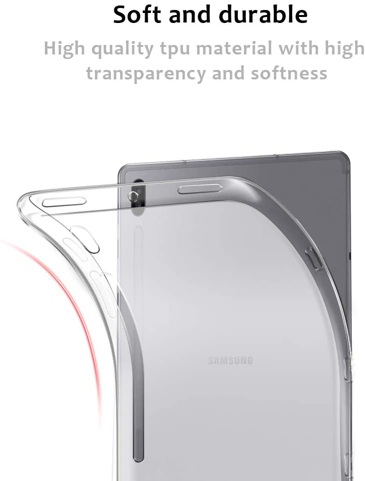 For Samsung Galaxy Tab S6 Case, Soft Thin Anti-Scratche Transparent Cover Compatible for Samsung Galaxy Tab S6 5G