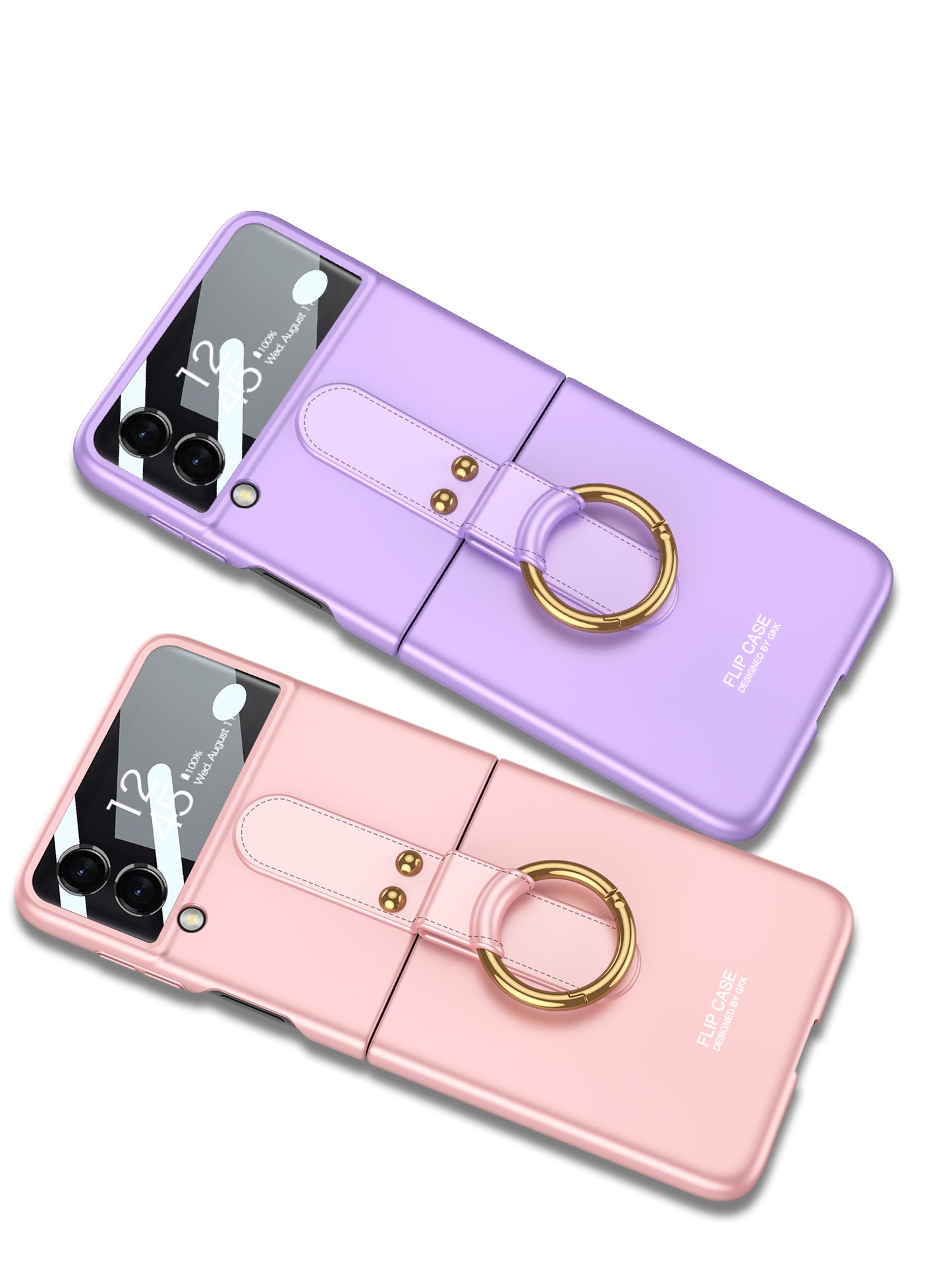 For Galaxy Z Flip 3 Phone Case Suitable for Zflip3 Shell Membrane Integrated Protective Sleeve with Ring Shockproof