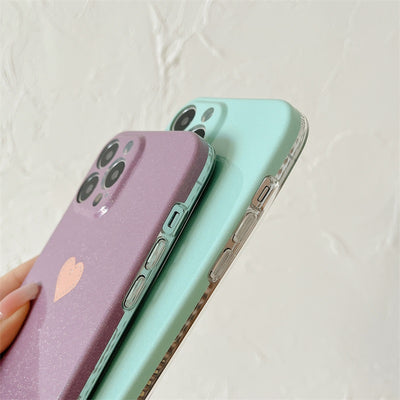 Candy Color Love Heart Pattern Phone Case For Iphone 11 12 13 Pro Max X Xr Xs Plus Soft Tpu Back Cover