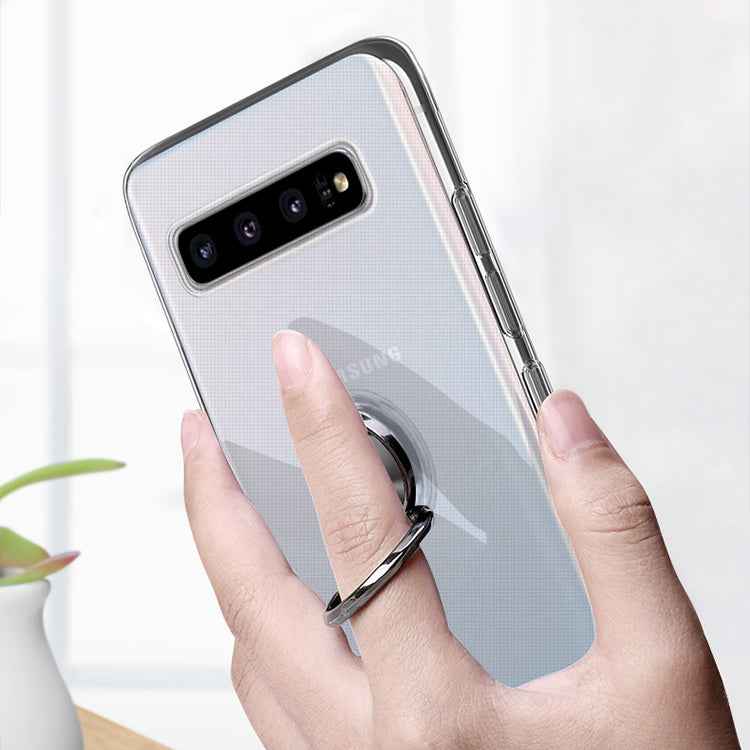 Ultra slim ring holder case For Samsung S10 case phone cover ring holder thin TPU case S10 Plus S9 S8 Note 9 Note 8