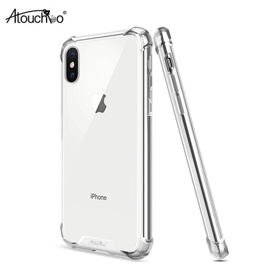 Crystal Clear Reinforced Corners TPU Bumper and Transparent Hybrid Rugged Anti-Scratch Hard Panel Cover Case for iPhone Xs Max