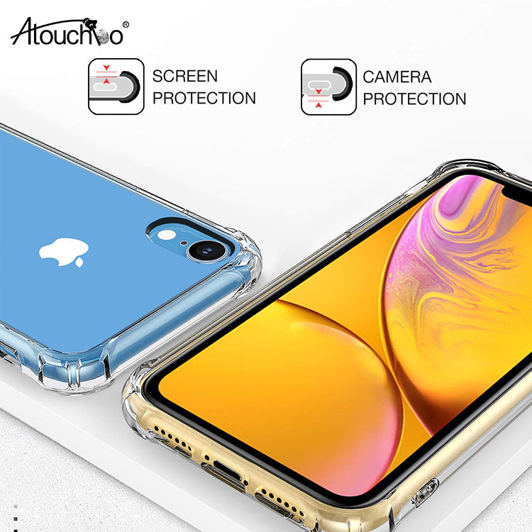 Crystal Clear Reinforced Corners TPU Bumper Transparent Hard PC Back Phone Case Cover For iPhone XR 6.1 inch