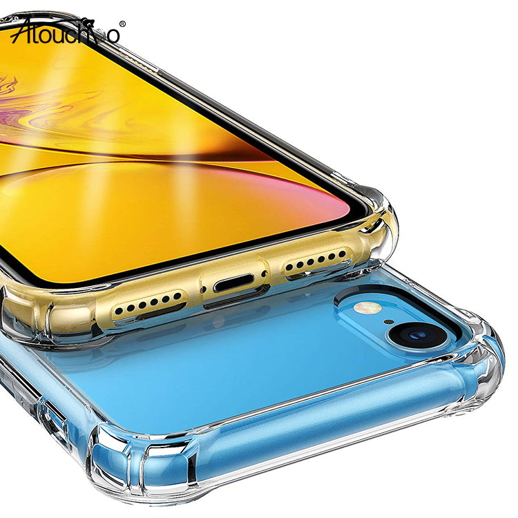 Crystal Clear Reinforced Corners TPU Bumper Transparent Hard PC Back Phone Case Cover For iPhone XR 6.1 inch