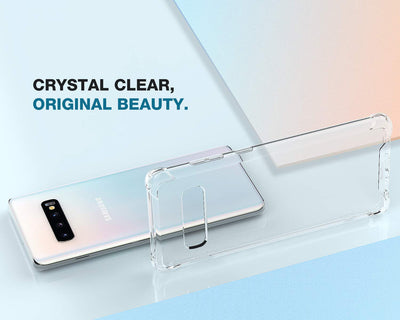 For Samsung Galaxy S10 Plus Case Clear Reinforced Corners TPU Bumper Anti-Scratch Rugged Transparent Hard Panel Cover